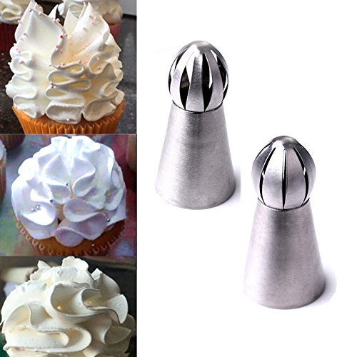 WXLAA Newest Russian Icing Piping Tips Nozzles Pastry Tips Fondant Cupcake Baking Tool Coupler - Sugar Buttercream... N5