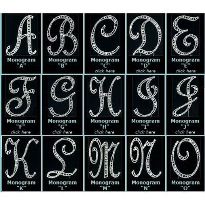 Swarovski Crystal Monogram Cake Topper Vintage Style &ndash; Letter M