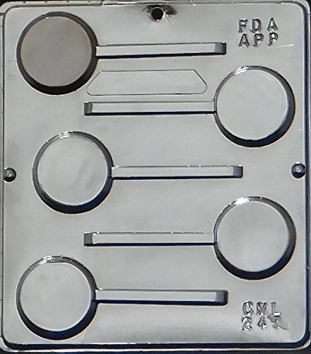 Plain Circle 2" Diameter Lollipop Chocolate Candy Mold 243
