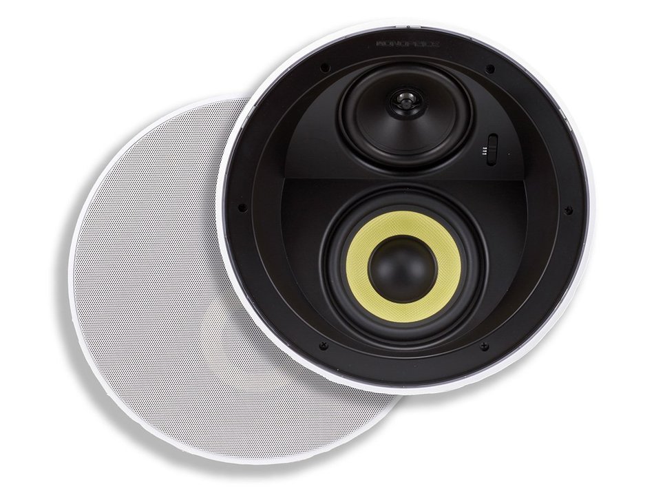 Monoprice 107605 Dual Woofer Micro Flange In-Ceiling Speakers (Pair) N2