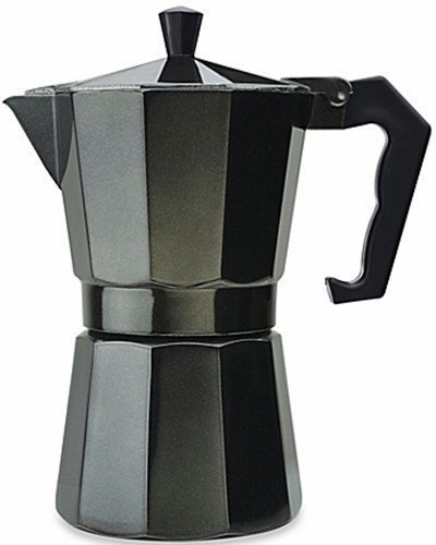 Aluminum 3 Cup Espresso Maker Designer Black