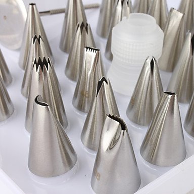 Sher DIY Cake Decoration Stainless Steel Flower Making Nozzles Set (26-Pack) N3