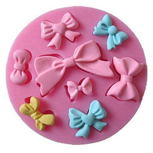 gloednApple 3D Bow Bowknot Silicone Sugar Craft Fondant Candy Chocolate Cupcake Mold kitchen Baking Tool