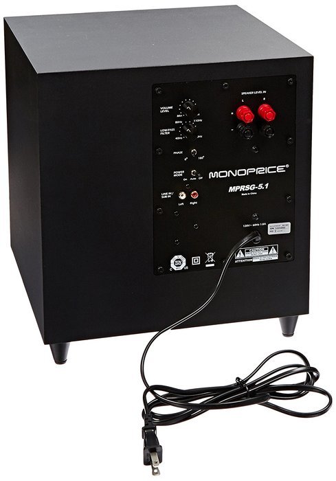 Monoprice Premium Home Theater Subwoofer - Black (110801)