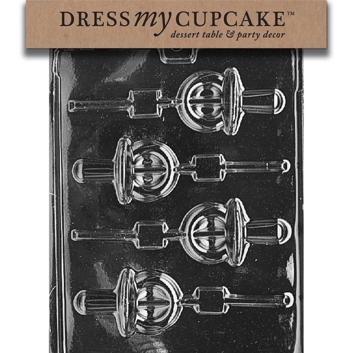 Dress My Cupcake Chocolate Candy Mold, Pacifier Lollipop, Baby Shower