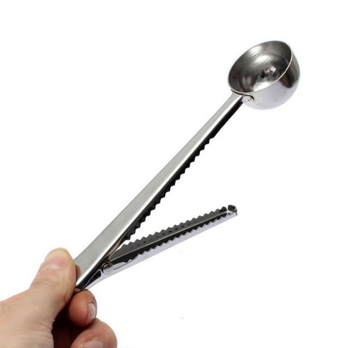 lidahao Stainless-Steel Clip Measuring Spoon For Coffee Milk Powder Scoop Fruit Ice N3