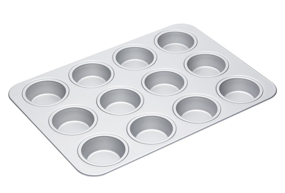 42 x 30 x 3cm Master Class Silver Anodised 12 Hole Muffin Pan N2