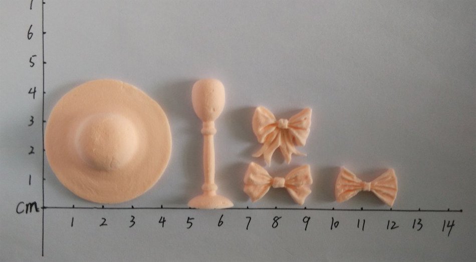 Wocuz W0709 Silicone Bows and Hat Shape Fondant Mold Candy Making Mould for Cake Embossing Decoration N2