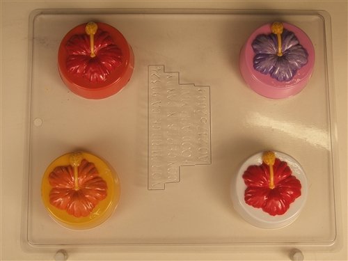 Hibiscus on cookie mold format AO247 All Occasion Chocolate Candy Mold