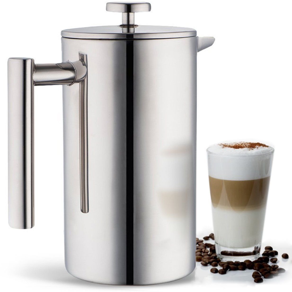 Gracelove 1 Liter DoubleWall Stainless Steel French Coffee Press N4