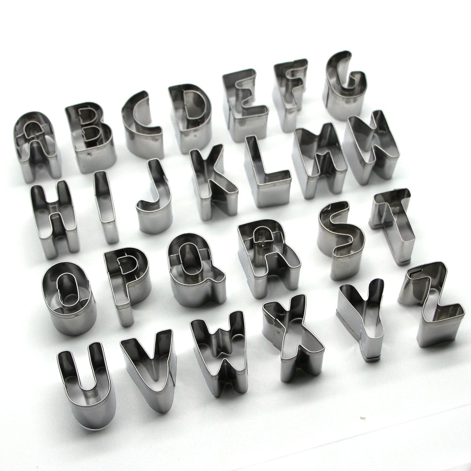 Aocor 26Pcs Mini Shaped Size Stainless Steel A-Z Alphabet Letters ...