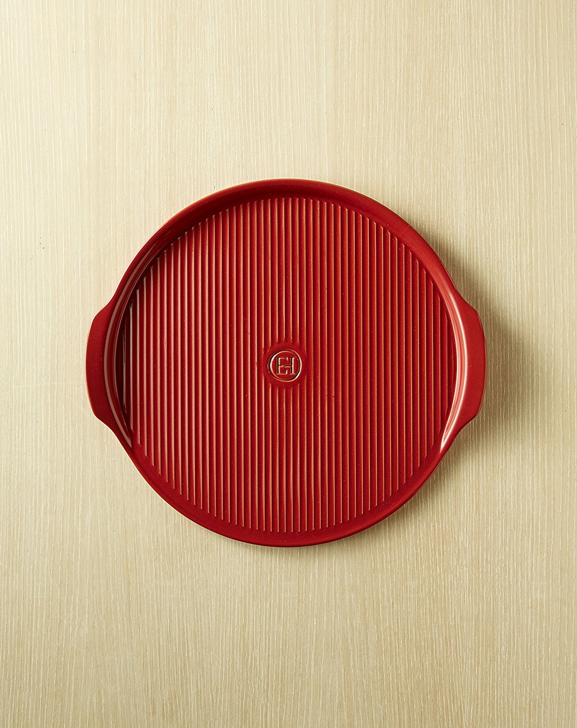 Emile Henry Made In France Flame Pizza Stone, 14.6 x 14.6", Charcoal N4