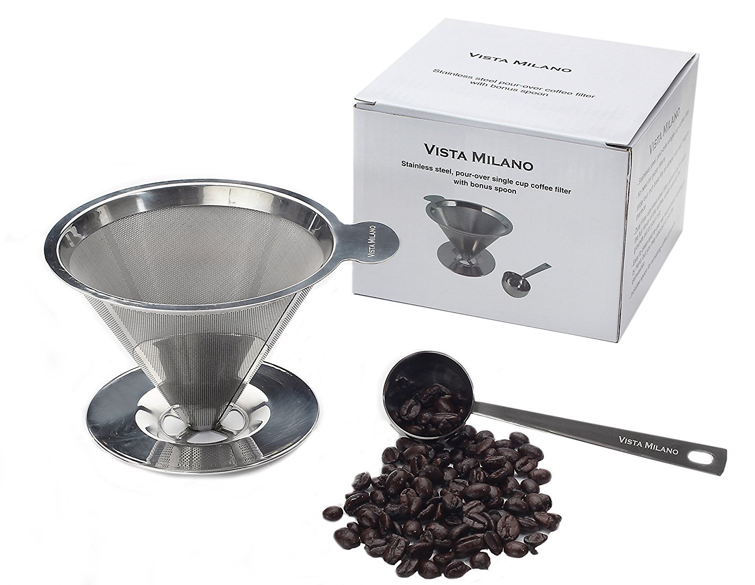 Pour Over Coffee Maker With Filter, Manual Coffee Dripper Brewer Borosilicate Glass Carafe Paperless Drip Coffee Maker With Stainless Steel Filter 400ml 13 5oz