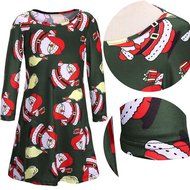 Morecome Women Long Sleeve Santa Snowman Printing Christmas Party Dress N5