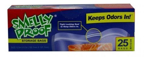 Smelly Proof Small Clear Bags, 25 Per Box N3