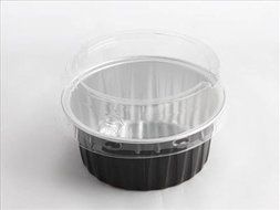 10x Premium Aluminum Baking Cups with Lids for Desserts Pudding Mousse Custard (Red)