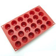 Freshware CB-217RD 24-Cavity Volcano Shape Silicone Mold for Mini Cake, Bread, Tart, Cheesecake, Pudding, Jello... N2