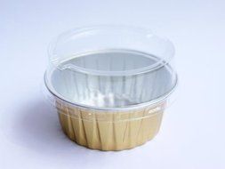 10x Premium Aluminum Baking Cups with Lids for Desserts Pudding Mousse Custard (Red) N2