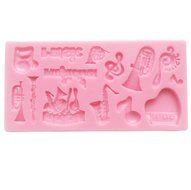 Funshowcase Musical Instruments Clef Notes Silicone Candy Mold for Cake Decoration, Clay, Crafting N2