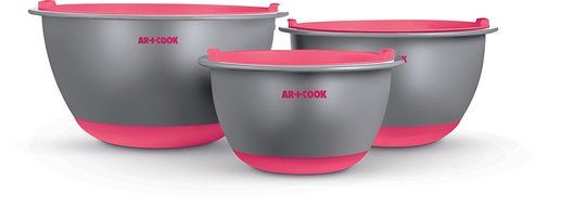 Art and Cook Premium Mixing Bowl Set with Matching Air Tight Lids, Yellow