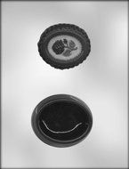 CK Products 3-Inch Oval Rose Lid/Pour Box Chocolate Mold