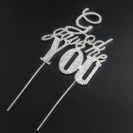 Tinksky Wedding Cake Topper God Gave Me You Sparkle Rhinestone Cake Decoration in Silver N3