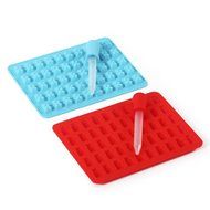 Home Kitty 2 Pack 50 Cavity Silicone Gummy Bear Candy Maker Molds - 2 PCS BONUS Easy Fill Droppers N3