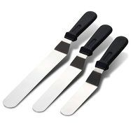 M-Aimee (3 Piece) Stainless Steel Cake Decorating DIY Baking Tools, Icing Spatulas - 6&quot; - 8&quot; - 10&quot; - with Black...
