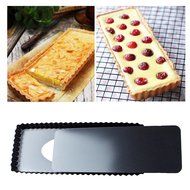 Tosnail Rectangular Quiche Pan With Removeable Bottom - 14" L x 6" W x 1" H N2