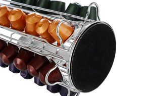 Meelio Metal Rotative Nespresso Coffee Pod Holder for 36 Nespresso Pods,Carousel Standing Storage Organizer,Silver... N6