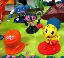 PAC-MAN 22 Piece Birthday CAKE Topper Set Featuring Random Pac-Man Figures and Decorative Themed Accessories,... N3