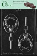 Cybrtrayd S081 Deer Hunter Lolly Chocolate Candy Mold with Exclusive Cybrtrayd Copyrighted Chocolate Molding Instructions