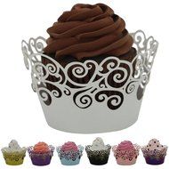 Muxika 50Pcs Hollow Lace Cup Muffin Cake Paper Case Wraps Cupcake Wrapper for Wedding Birthday Festival Party... N6