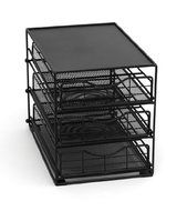 Lipper International 8670 Three-Tier In Cabinet Coffee Drawer, Black Mesh N3