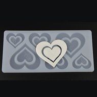 Sher 6 Pair Assorted Sized Love in Love Heart Shape Chocolate Plugin Mold for Cake Decoration Baking Mold Silicone...
