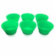 Brighid's Kitchen Green Reusable Silicone Baking Cups / Muffin Cups with eBook Cookbook and Product Guide, Set...