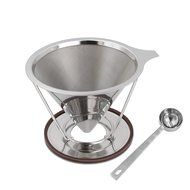 Nicelucky Pour Over Coffee Dripper, Stainless Steel Coffee Maker with Mesh Bottom - Drip Coffee Cone & Brewer... N4