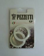 3 Rubber Seal/Rings+Filter -Replacement- Sizes 1,2,3,6,9,14 Cup Espresso coffee Maker Pot (2 Cup)
