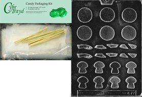 Cybrtrayd Mdk25G-K077 Pepperoni, Mushroom, Peppers Kids Chocolate Candy Mold with Packaging Bundle, Includes 25...