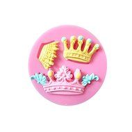 uxcell Crown Shape Silicone Cake Decorating Fondant Cookie Baking Mold Mould Mat,Pink N4