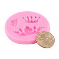 uxcell Crown Shape Silicone Cake Decorating Fondant Cookie Baking Mold Mould Mat,Pink N5
