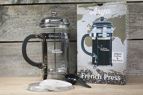 #1 French Press &ndash; Free Recipe E-BOOK - 8 cup/4 mug 34oz. Press for Coffee &amp; Tea, Chrome Finish Frame and Lid,...