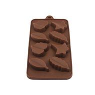 Sorbus Silicone Leaf Arrangement Tray Baking Mold - 8 Pieces per Mold, Brown (Set of 2 Trays) N2