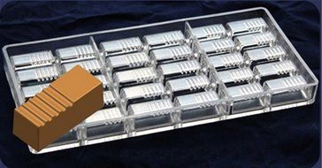 Monique Polycarbonate Chocolate Candy Molds 30 Piece Stripes on Rectangle N2