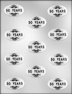 CK Products 17/8-Inch Oval 50 Years Mint Chocolate Mold