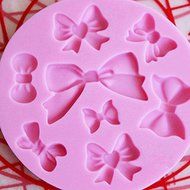 gloednApple 3D Bow Bowknot Silicone Sugar Craft Fondant Candy Chocolate Cupcake Mold kitchen Baking Tool N3