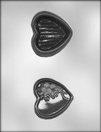 CK Products 3-Inch Heart Box with Roses Chocolate Mold