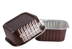 KEISEN square 4 2/5&quot; 10oz 300ml 24/PK Disposable Aluminum Foil Cups for Muffin Cupcake Baking Bake Utility Ramekin... N2