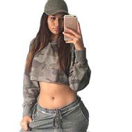 Sweatshirt,Women Camouflage Hoodie Sweatshirt Sweater Crop Top Coat N5