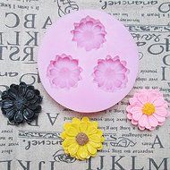 Sher DIY Three Holes Sunflower Silicone Mold Fondant Molds Sugar Craft Tools Resin flowers Mould Molds For Cakes